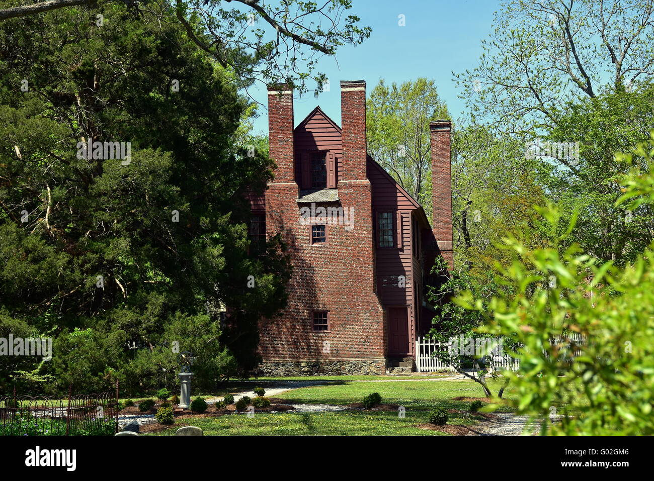 Bagno, North Carolina: C. 1774 Palmer-Marsh House, una delle più antiche dimore dimora nello Stato, con due camini Foto Stock