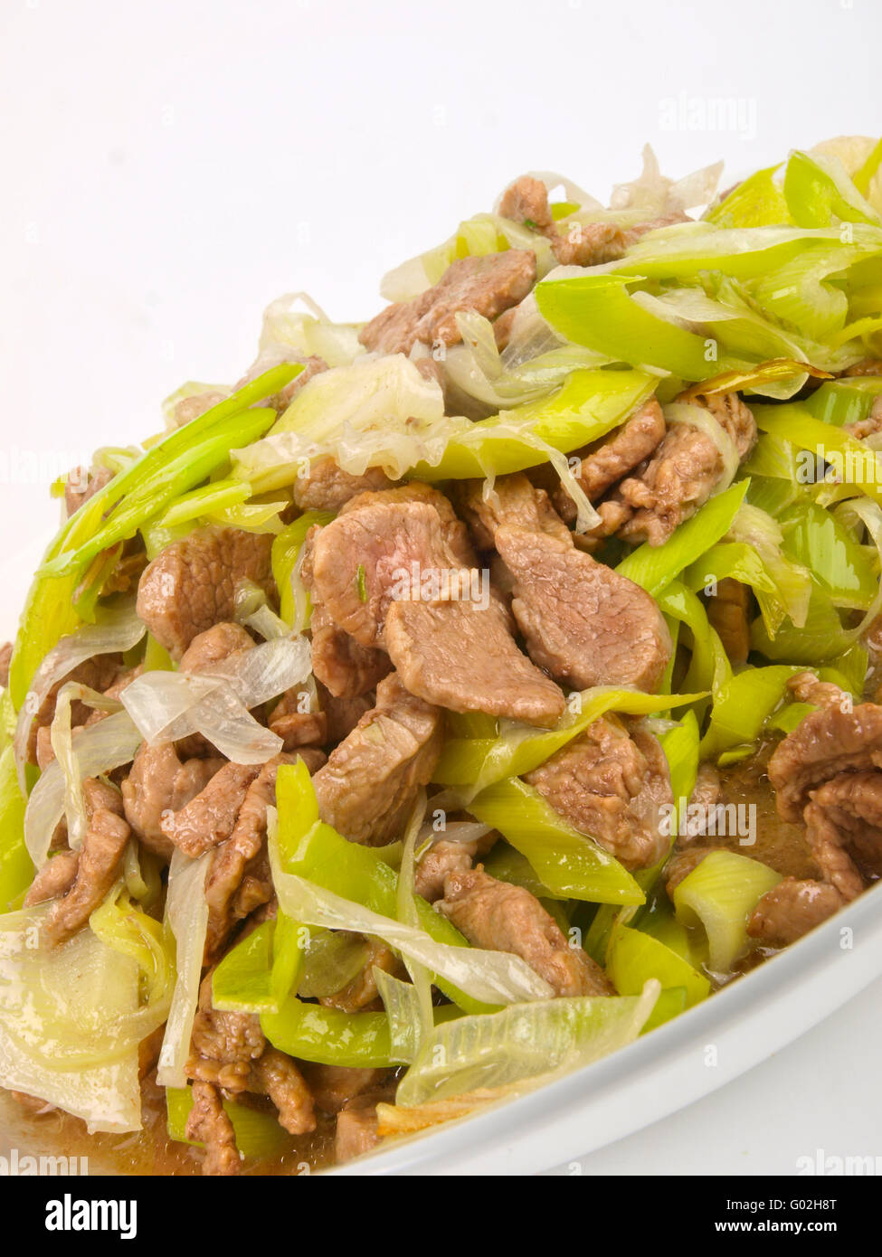 Piatto cinese con Lam e sedano Foto Stock