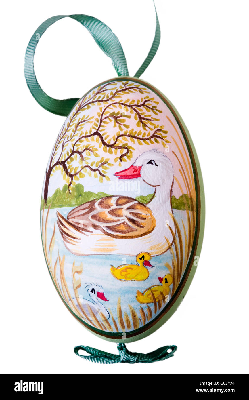 Manifatture di pittura delle uova di Pasqua Foto Stock