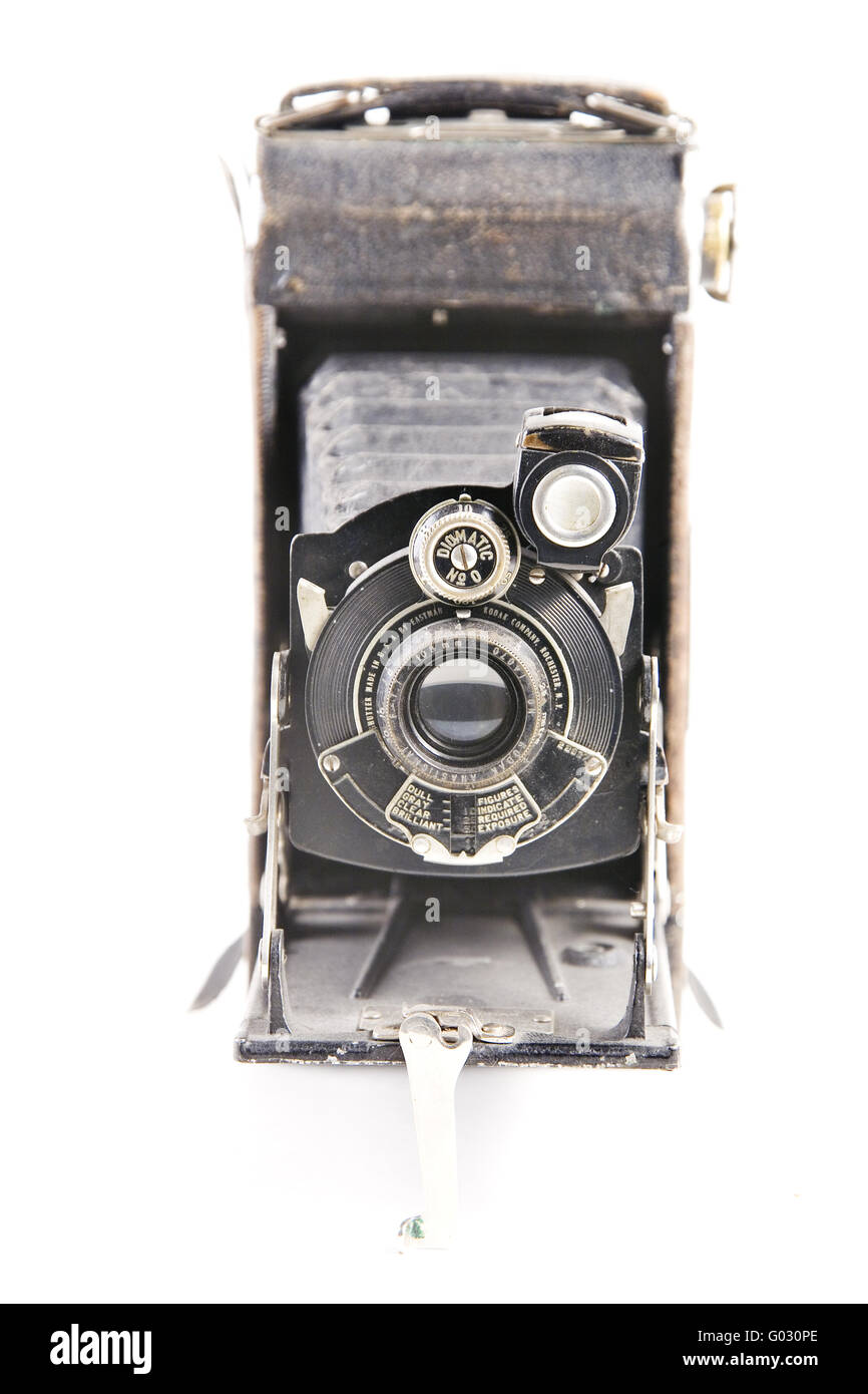 Vecchia fotocamera a soffietto di Kodak Foto Stock