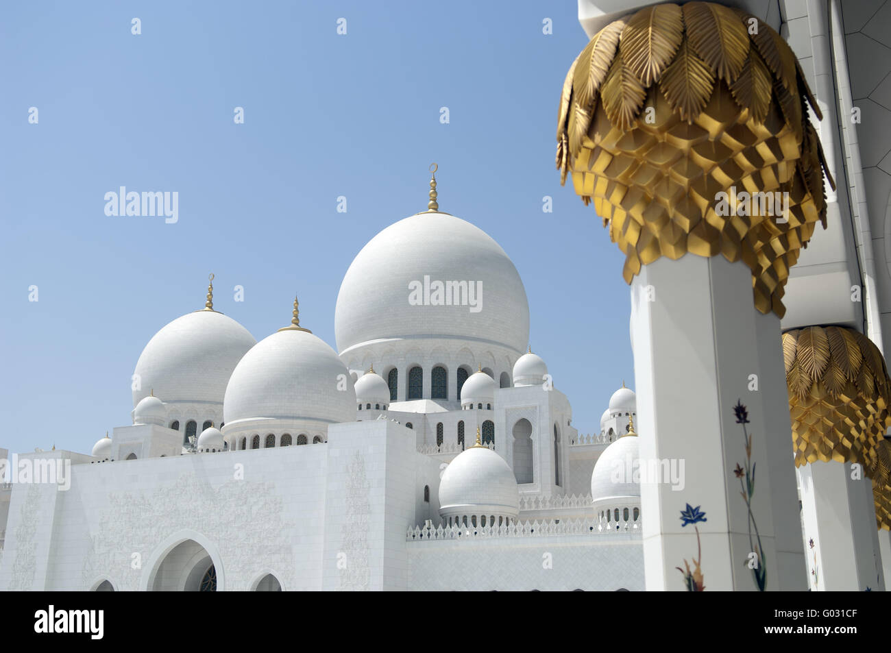 Abu Dhabi Emirati Arabi Uniti Sheikh Zayed Moschea Bianca Foto Stock