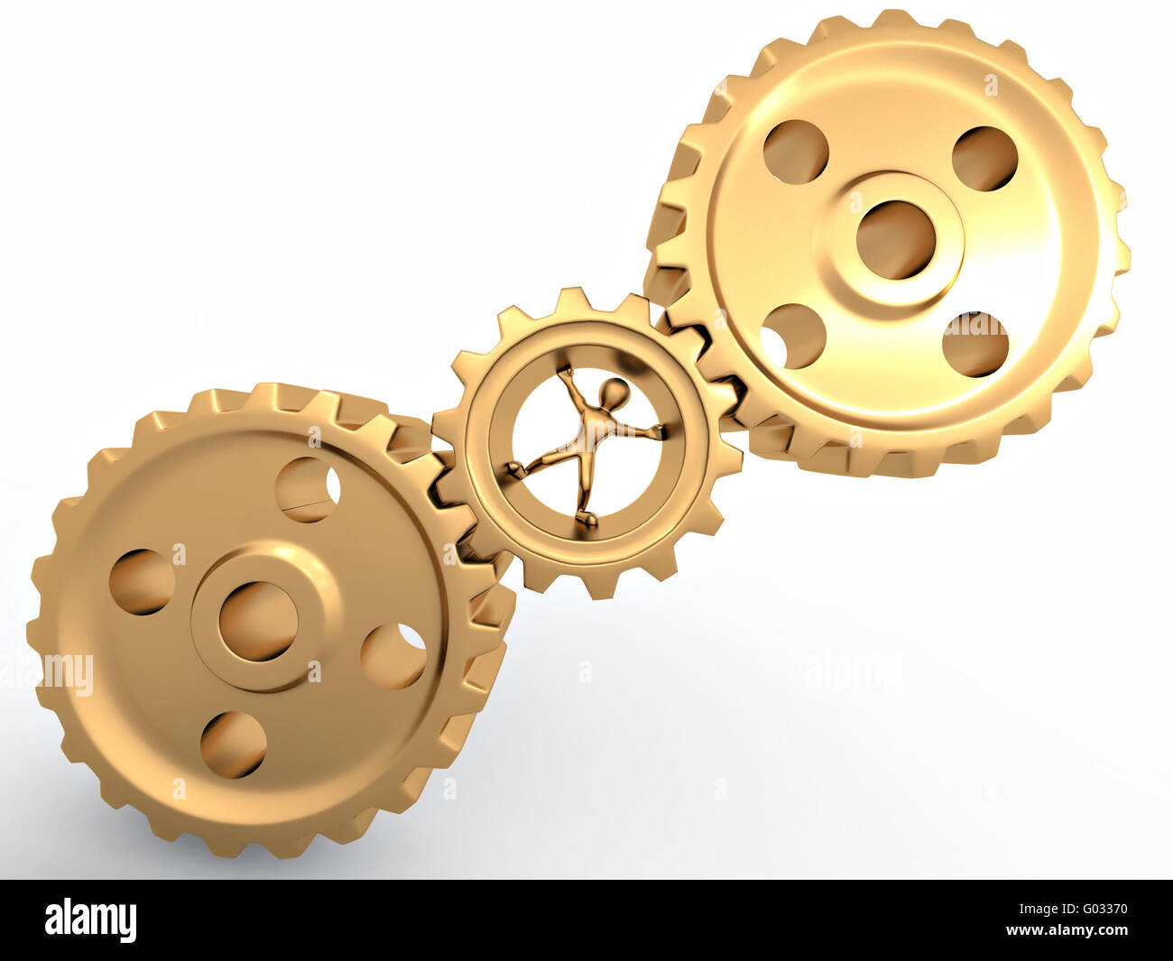 Gli uomini in marcia su bianco sfondo isolato Foto Stock