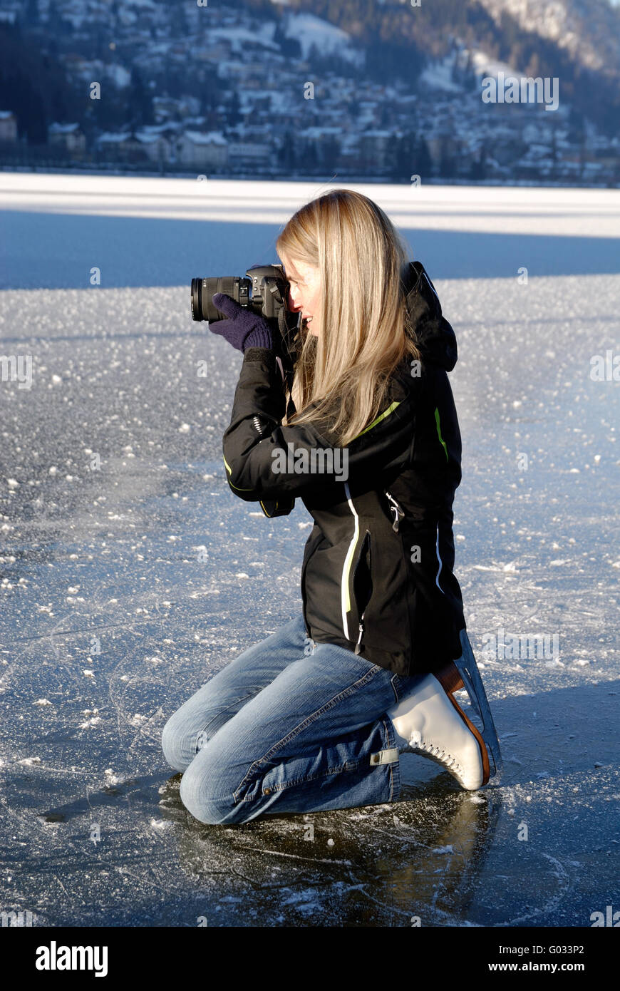 Paparazzi su ghiaccio Foto Stock