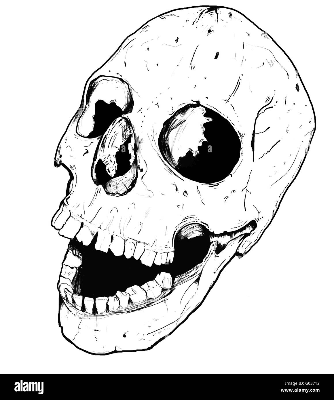 Mano umana prelevata cranio temono la morte testa dead pirate Foto Stock