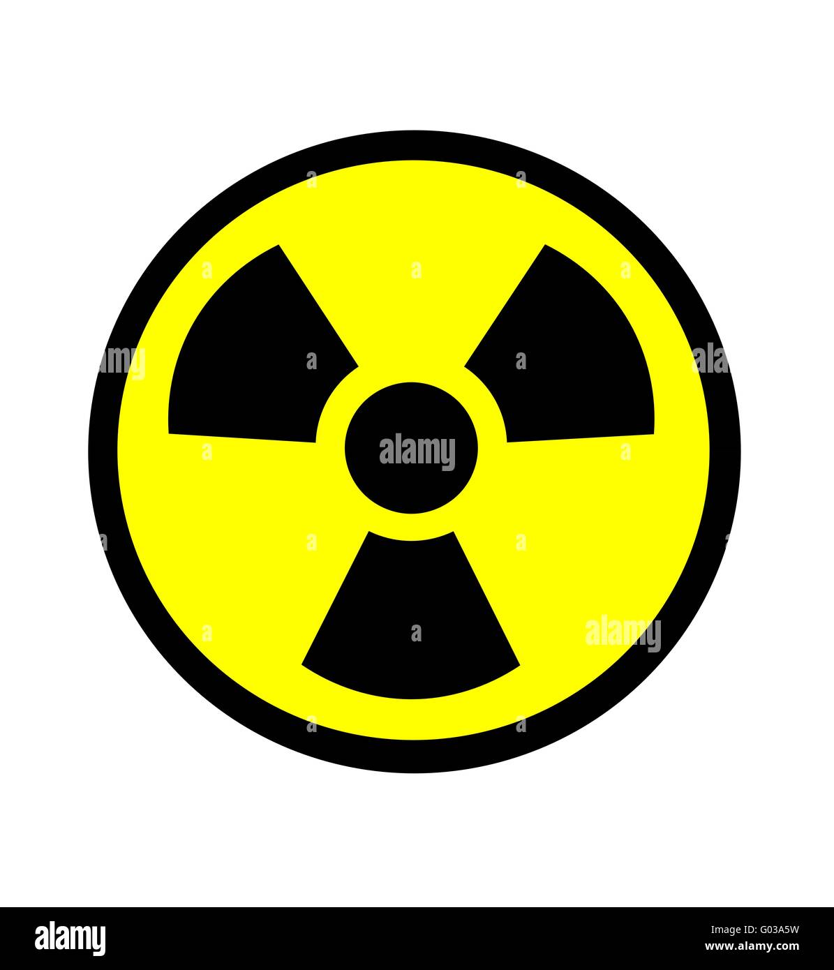 Radiazione segno di avvertimento Foto Stock