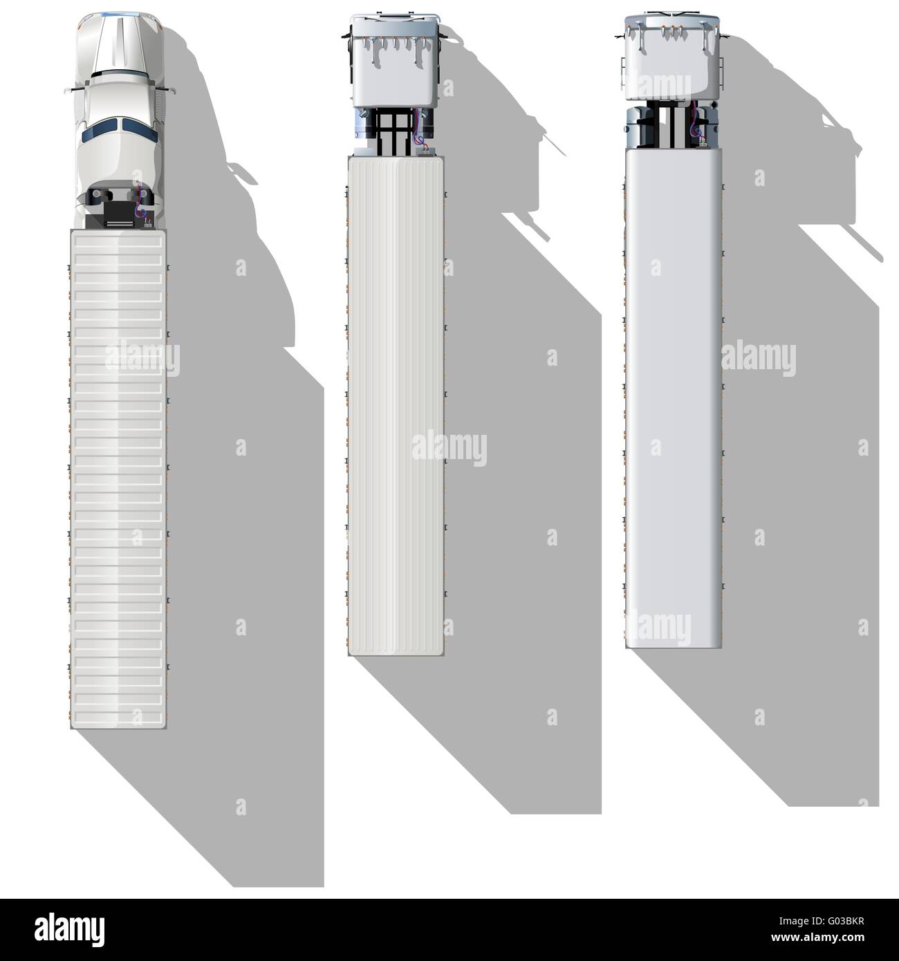Top dettagliate-view semi-camion impostato Foto Stock