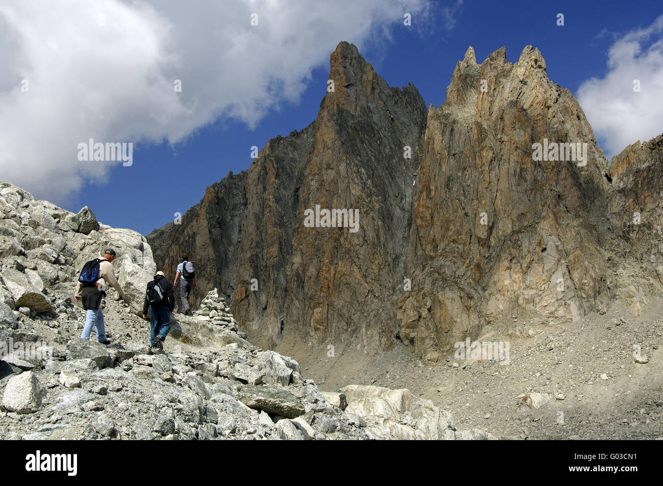 Roccia di granito in Alpi Pennine Foto Stock