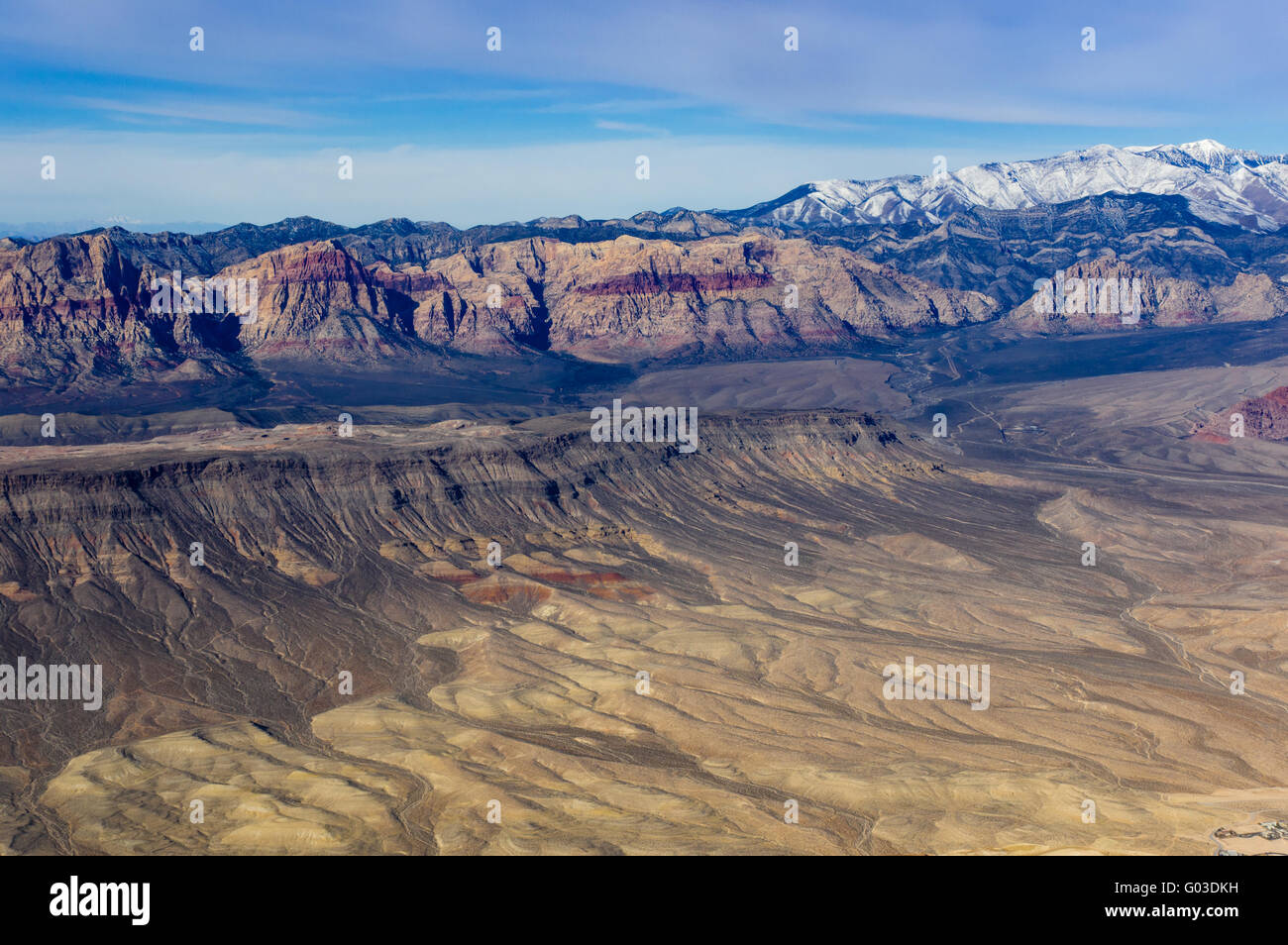 Vista aerea del Red Rock Canyon National Conservation Area. Las Vegas, Nevada Foto Stock