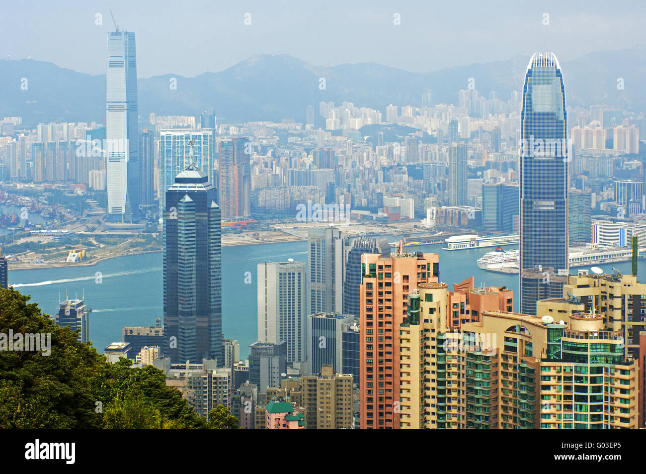 Vista di Hong Kong Foto Stock