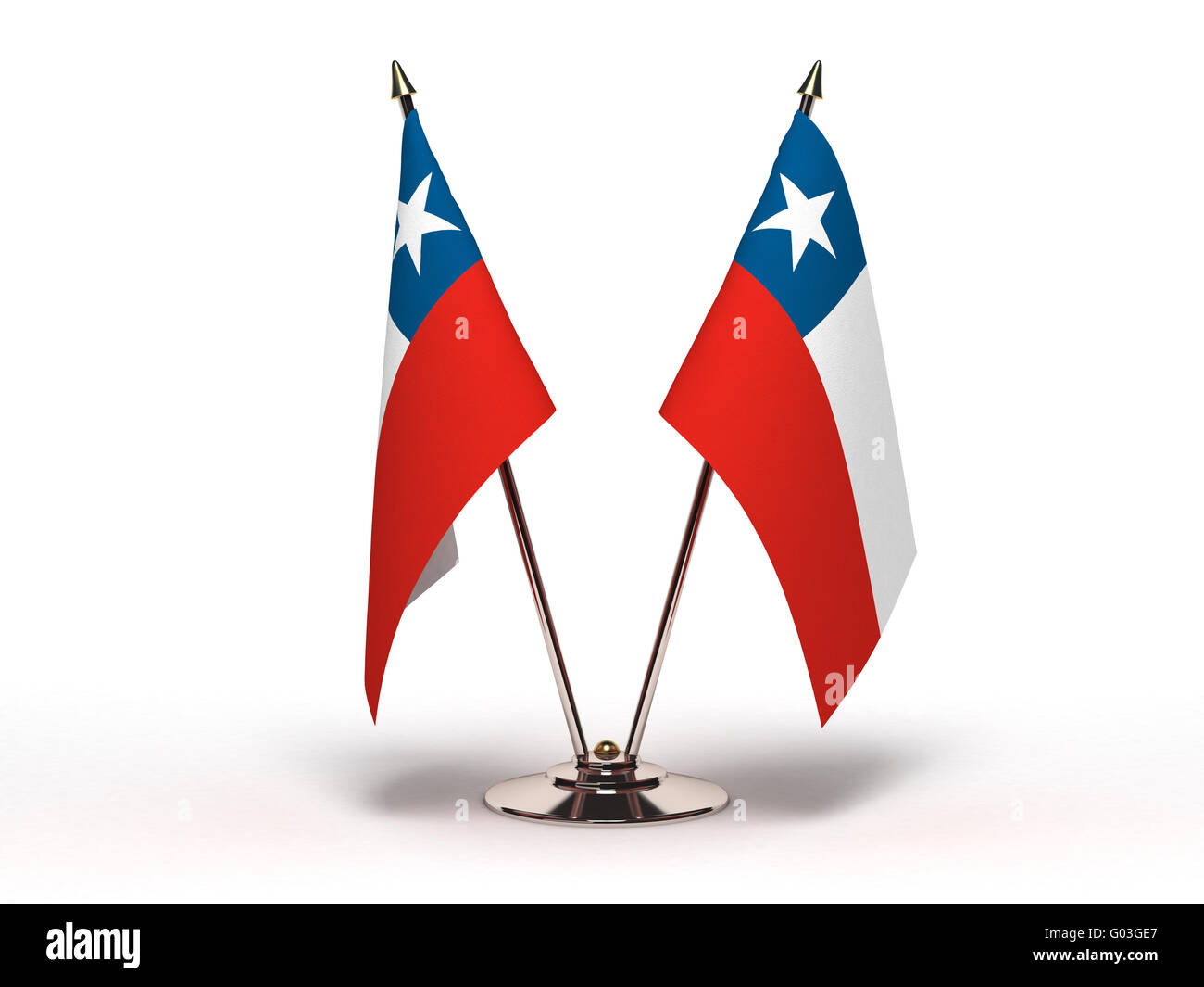 Bandiera in miniatura del Cile Foto Stock