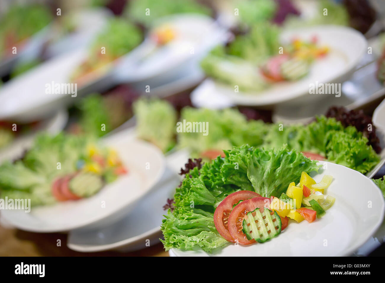 Verdura fresca insalata - piatti laterali. Foto Stock