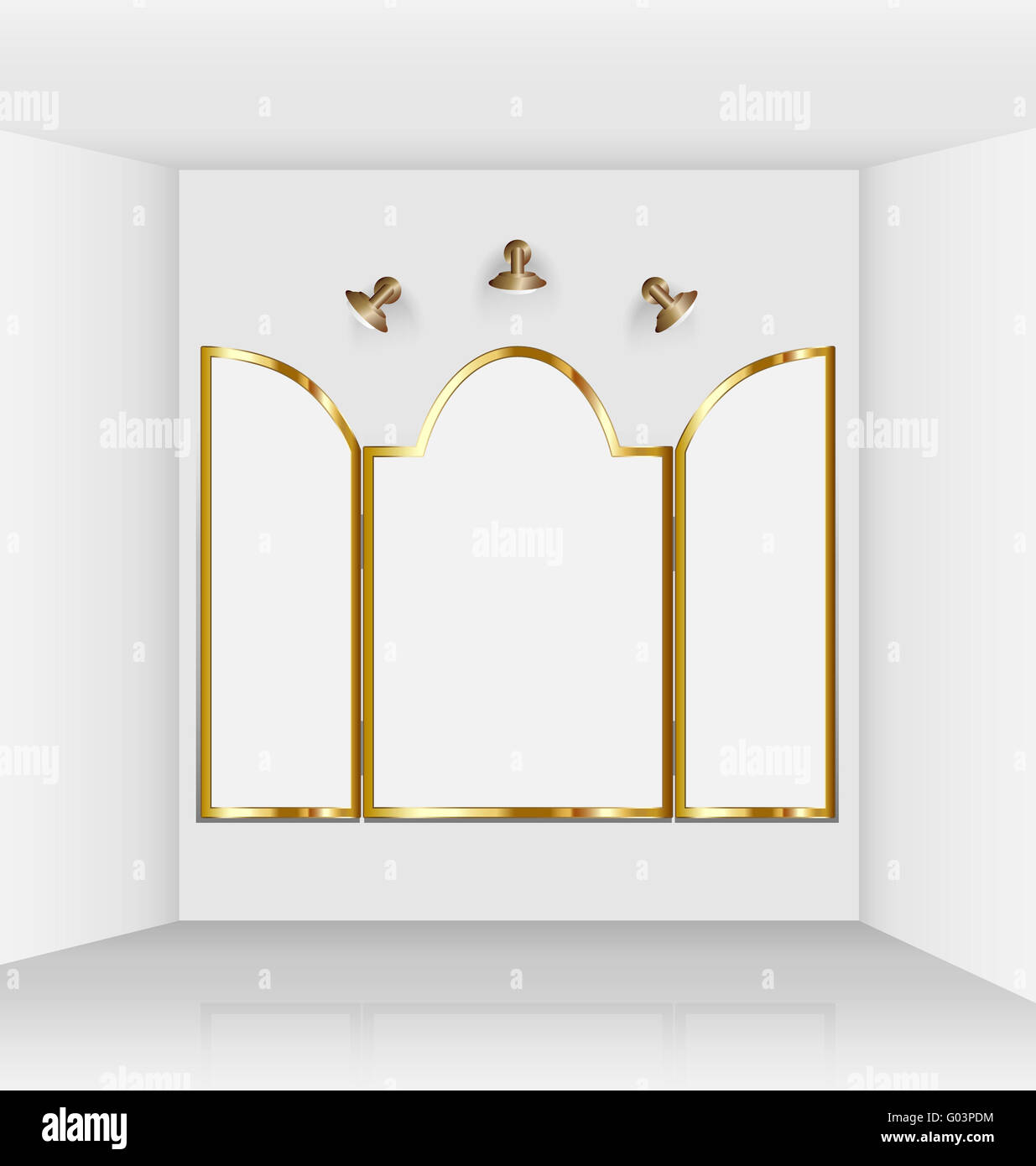 Galleria virtuale con telai gotica Foto Stock