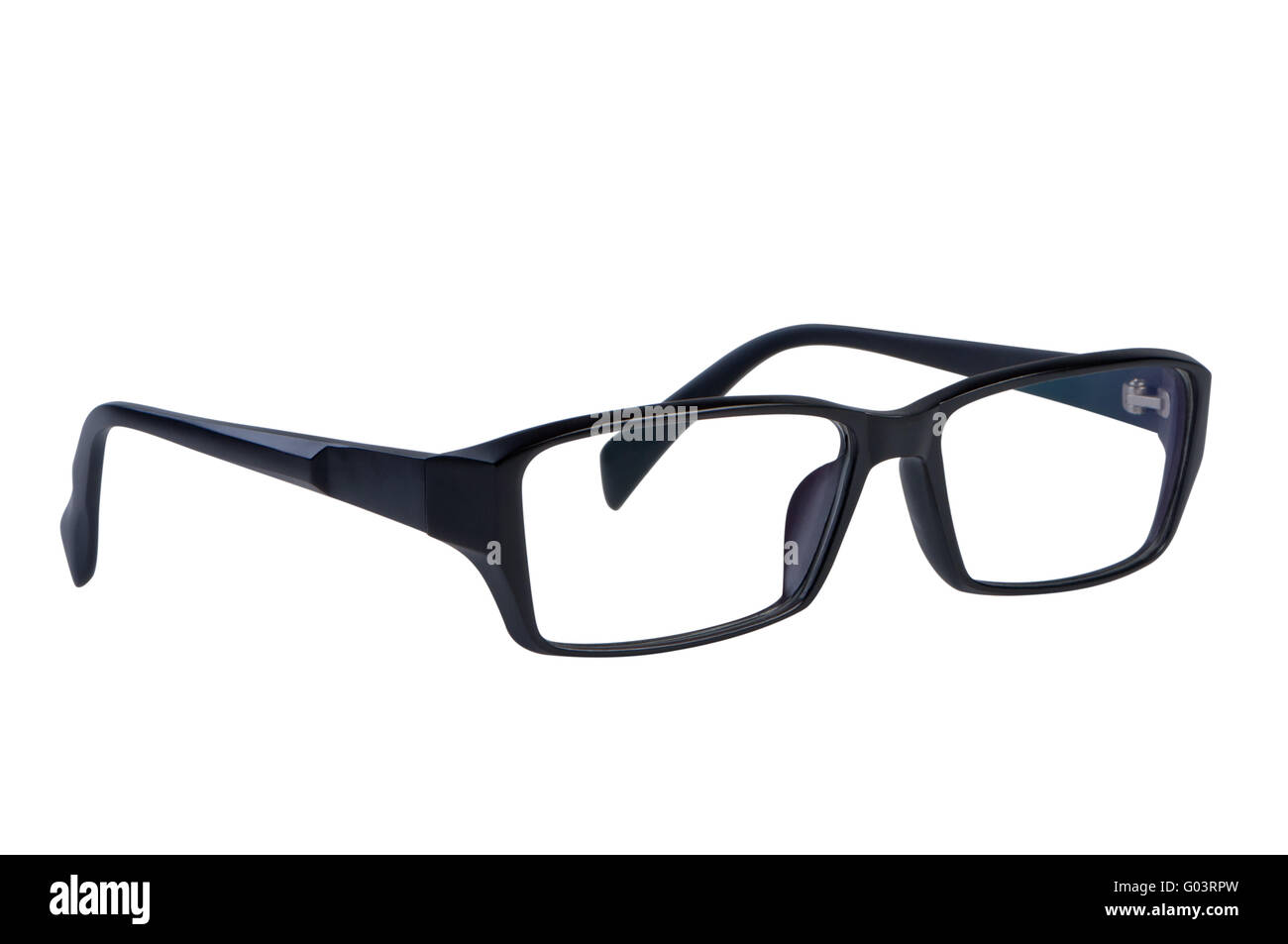 Occhiali isolati su sfondo bianco percorso di clipping. Foto Stock