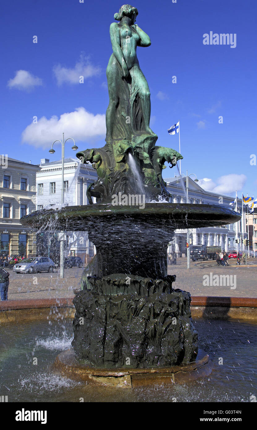 Fontana figlia del Mar Baltico, Helsinki Foto Stock
