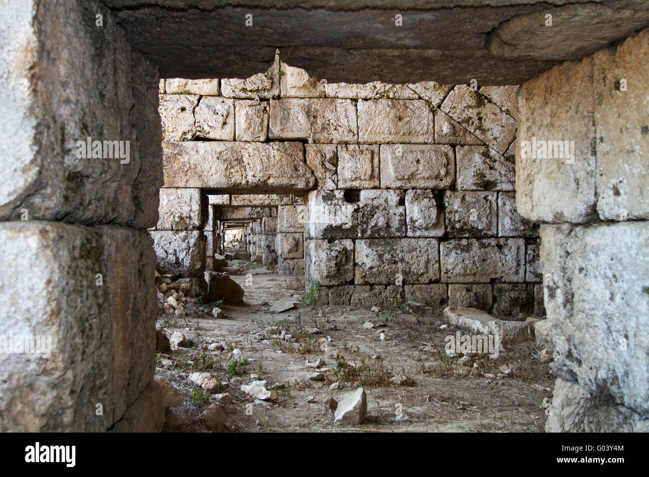 Antiche rovine Perge Turchia Foto Stock