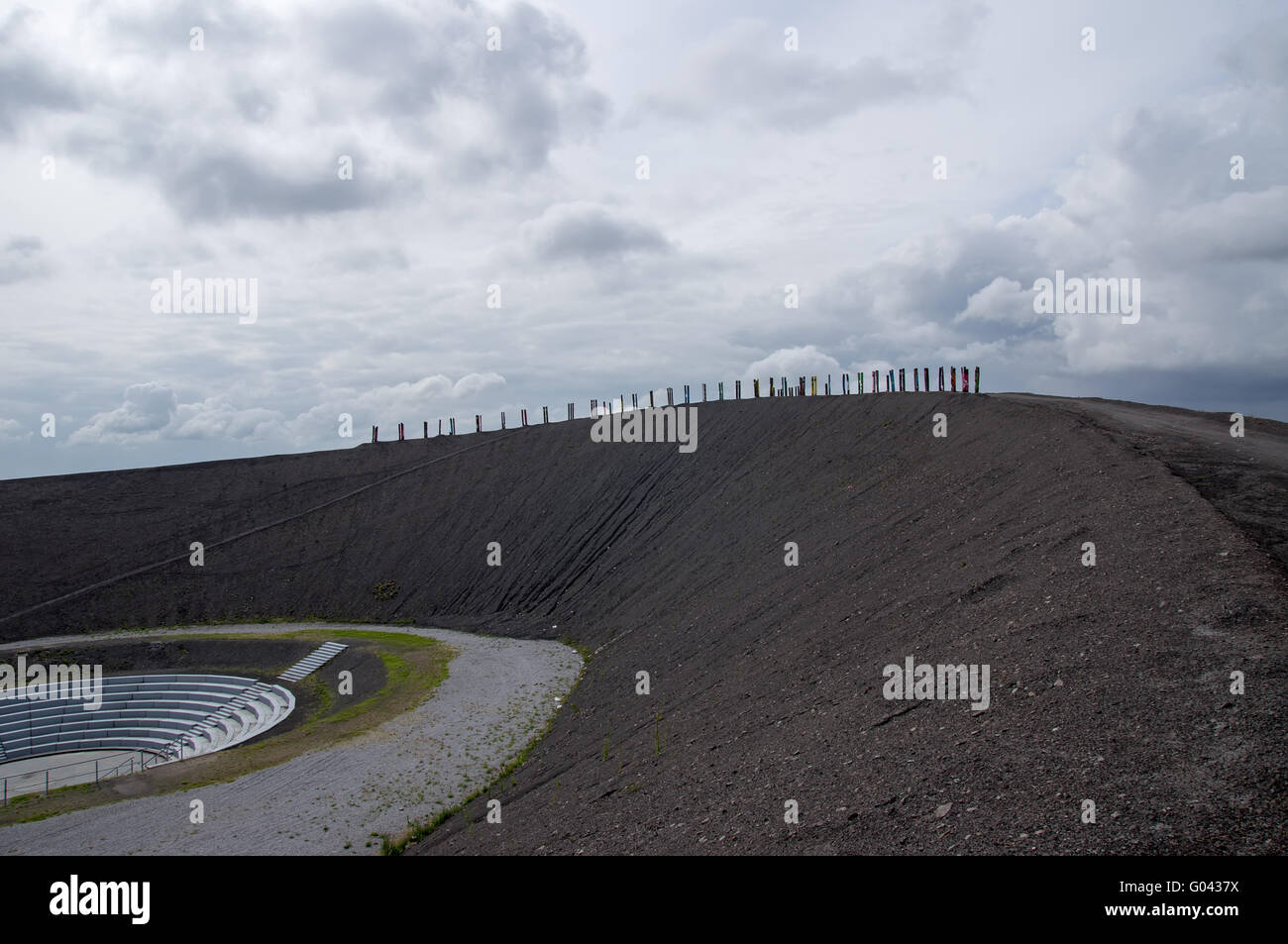 Anfiteatro e totem presso il dump di data mining Haniel, Foto Stock