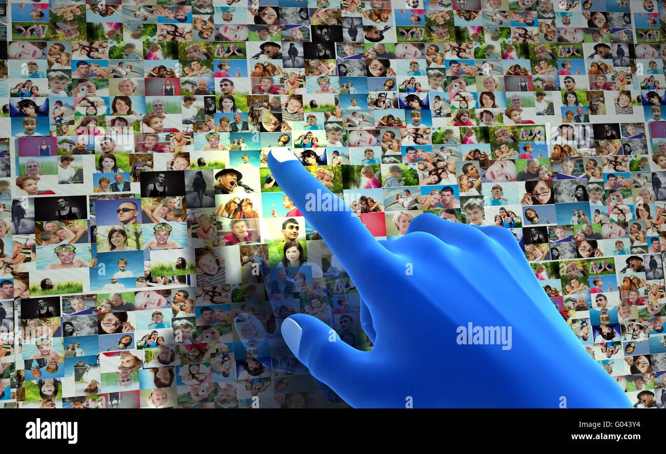 Social media network. Lato rivolto a persone Foto Stock