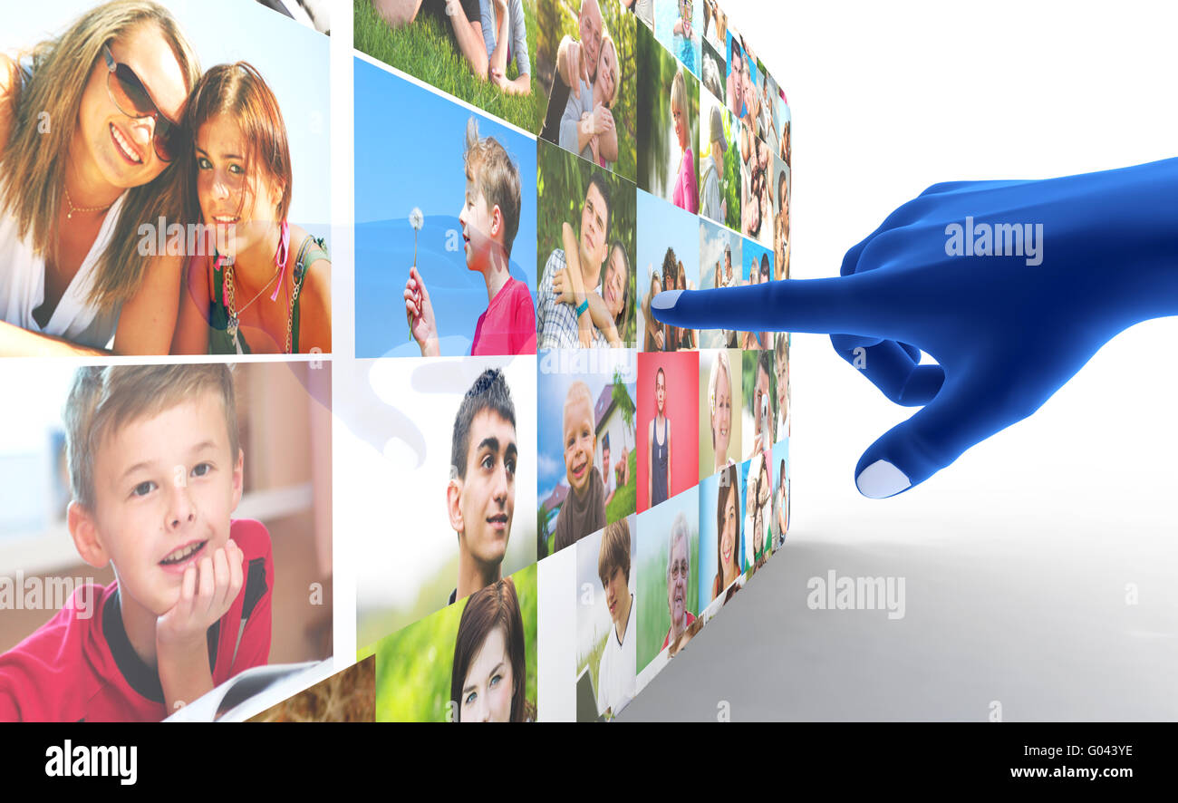 Social media network. Lato rivolto a persone Foto Stock