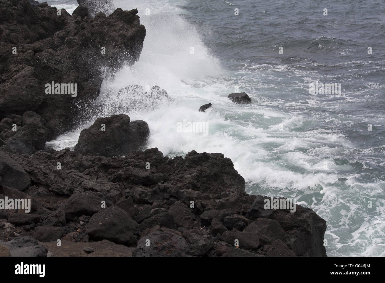 La costa atlantica sulle isole canarie di lanzaro Foto Stock