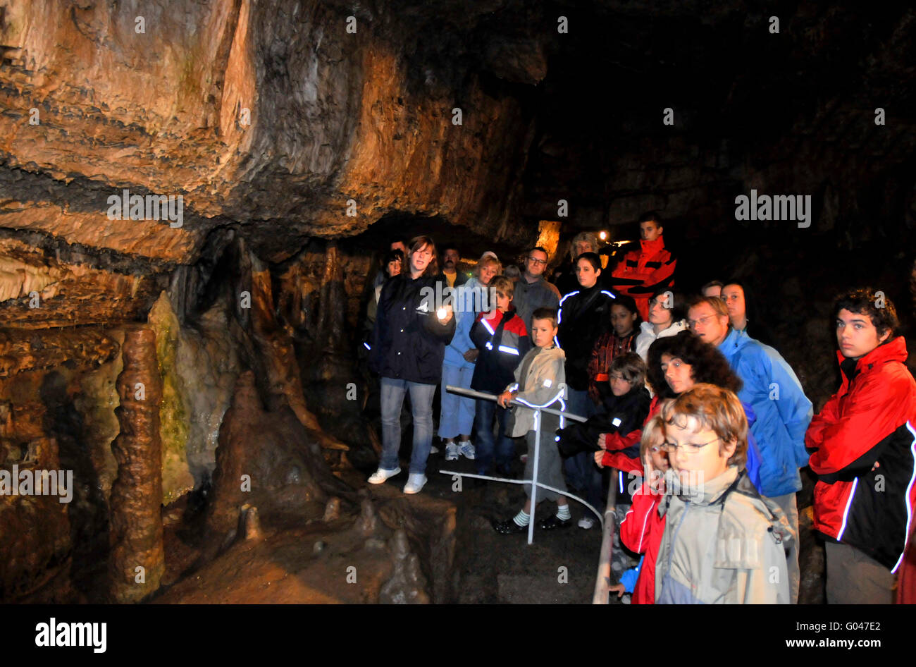 Erdmannshohle, dripstone grotta, Hasel, Lorrach, Foresta Nera, Baden-Württemberg, Germania / Lörrach, Erdmannshöhle, Erdmann Grotta, Cava Hasel Foto Stock
