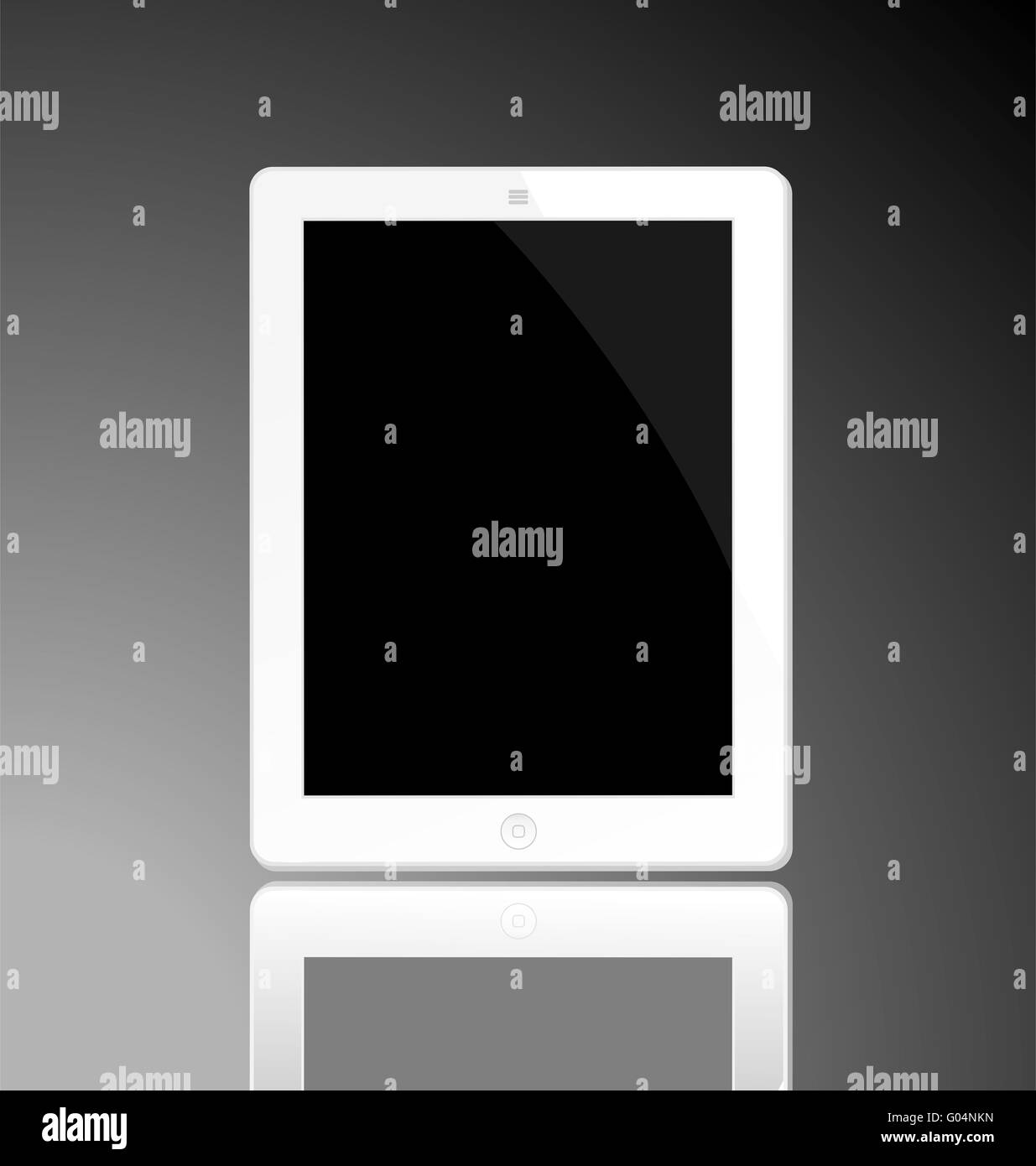 Illustrazione della spento calcolatore bianco tablet - orizzontale Foto Stock