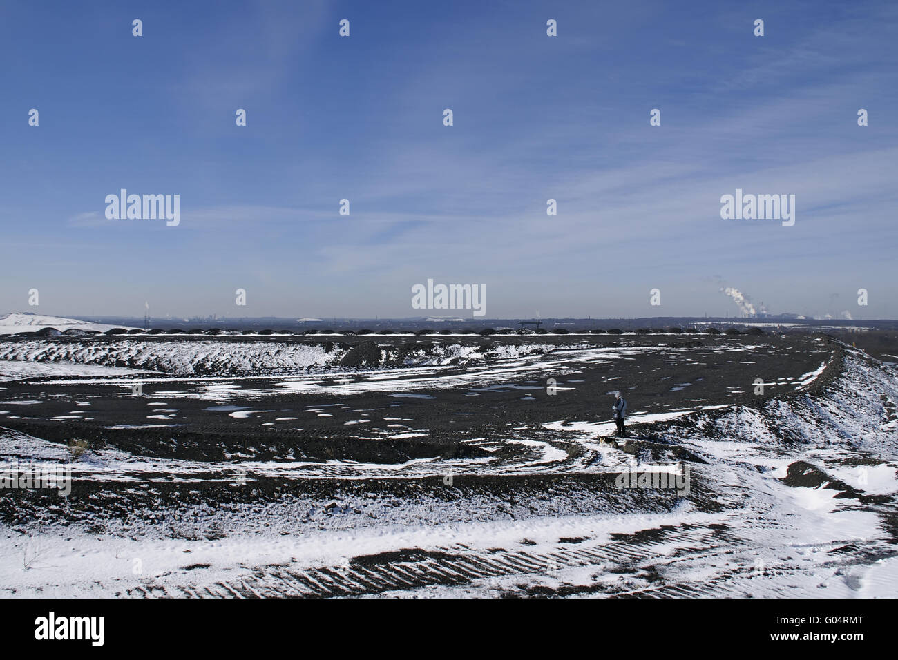 Winterly dump di data mining Hoheward vicino a Herten, Ruhrare Foto Stock