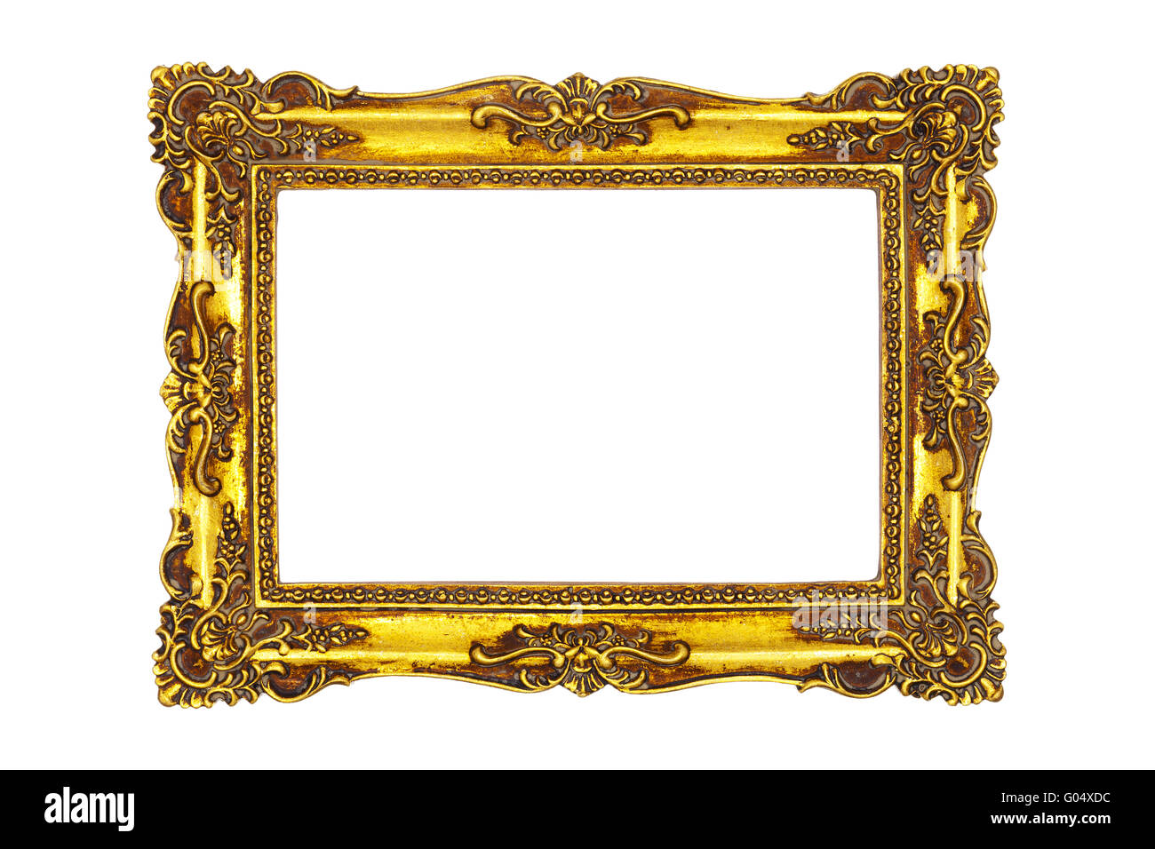 Il barocco picture frame isolato su bianco Foto Stock