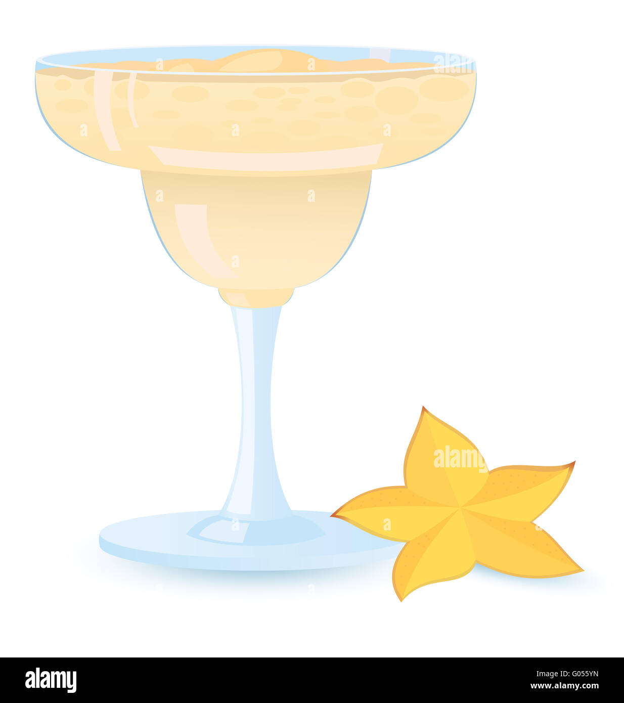 Cocktail cremoso con star fruit illustrazione Raster Foto Stock