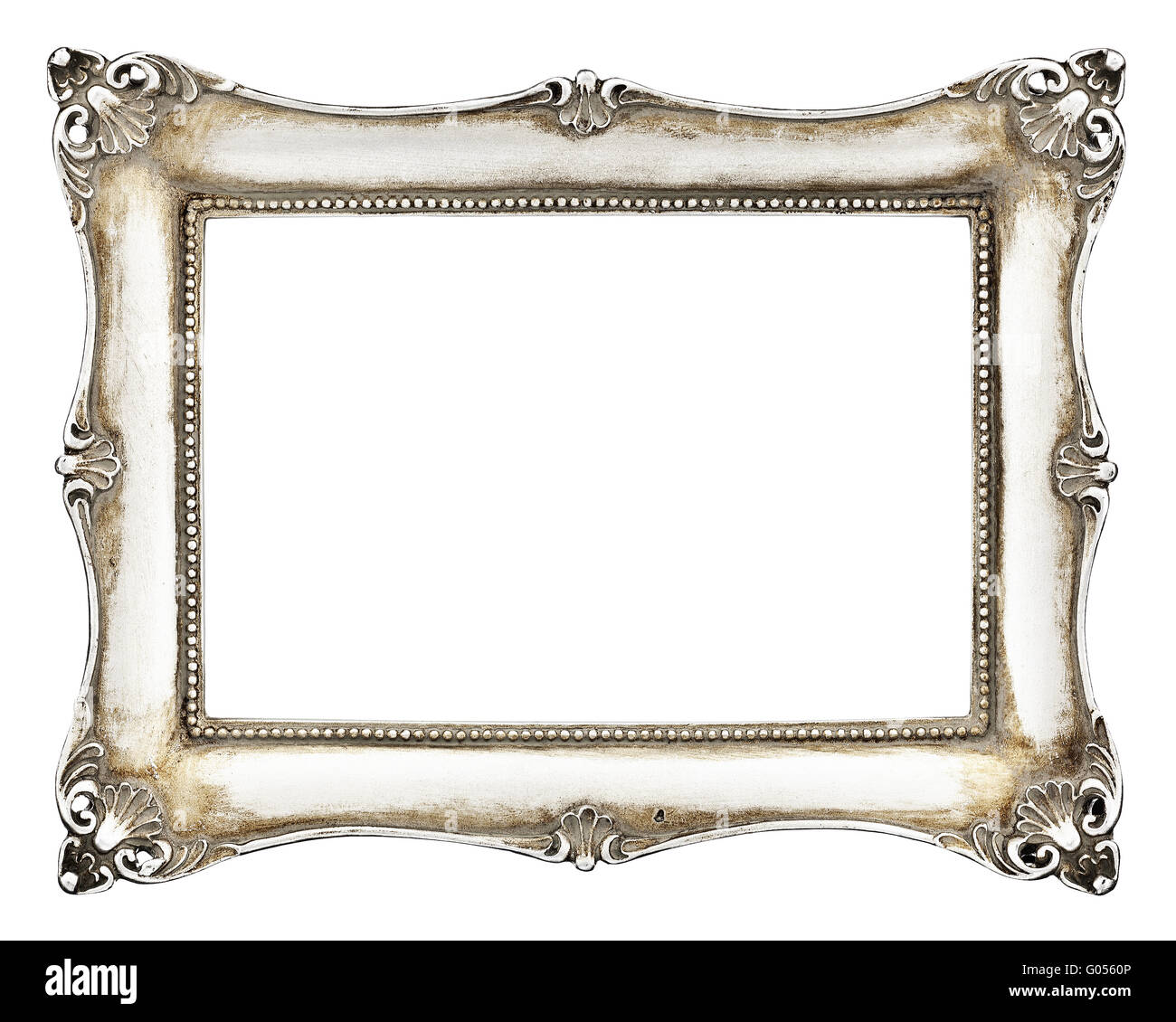 Il barocco picture frame isolato su bianco Foto Stock