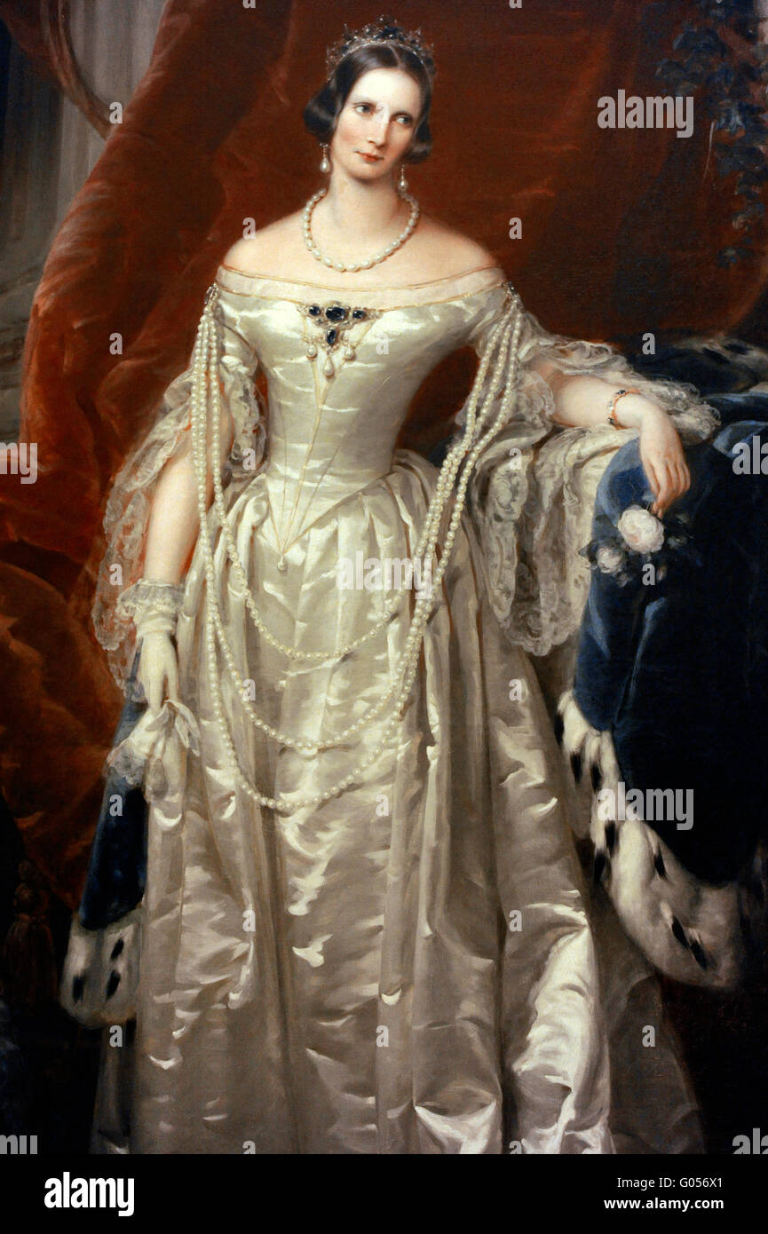 Ritratto dell'imperatrice Alexandra Feodorovna (1798-1860). Da Christina Robertson (1796-1854), 1840. Olio su tela. Lo stato Museo Hermitage. San Pietroburgo. La Russia. Foto Stock