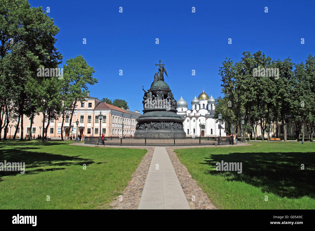 Monumento del millennio in Russia nel grande Novgorod Foto Stock