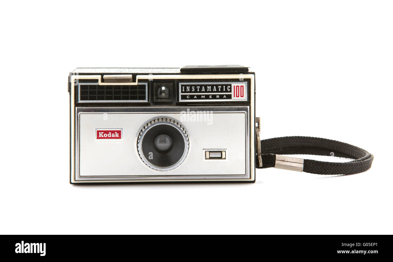 Kodak instamatic 100 fotocamera su sfondo bianco Foto Stock