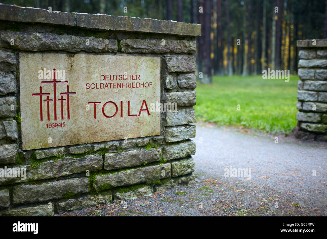 Cimitero di soldati tedeschi nel Toila, Estonia. Foto Stock