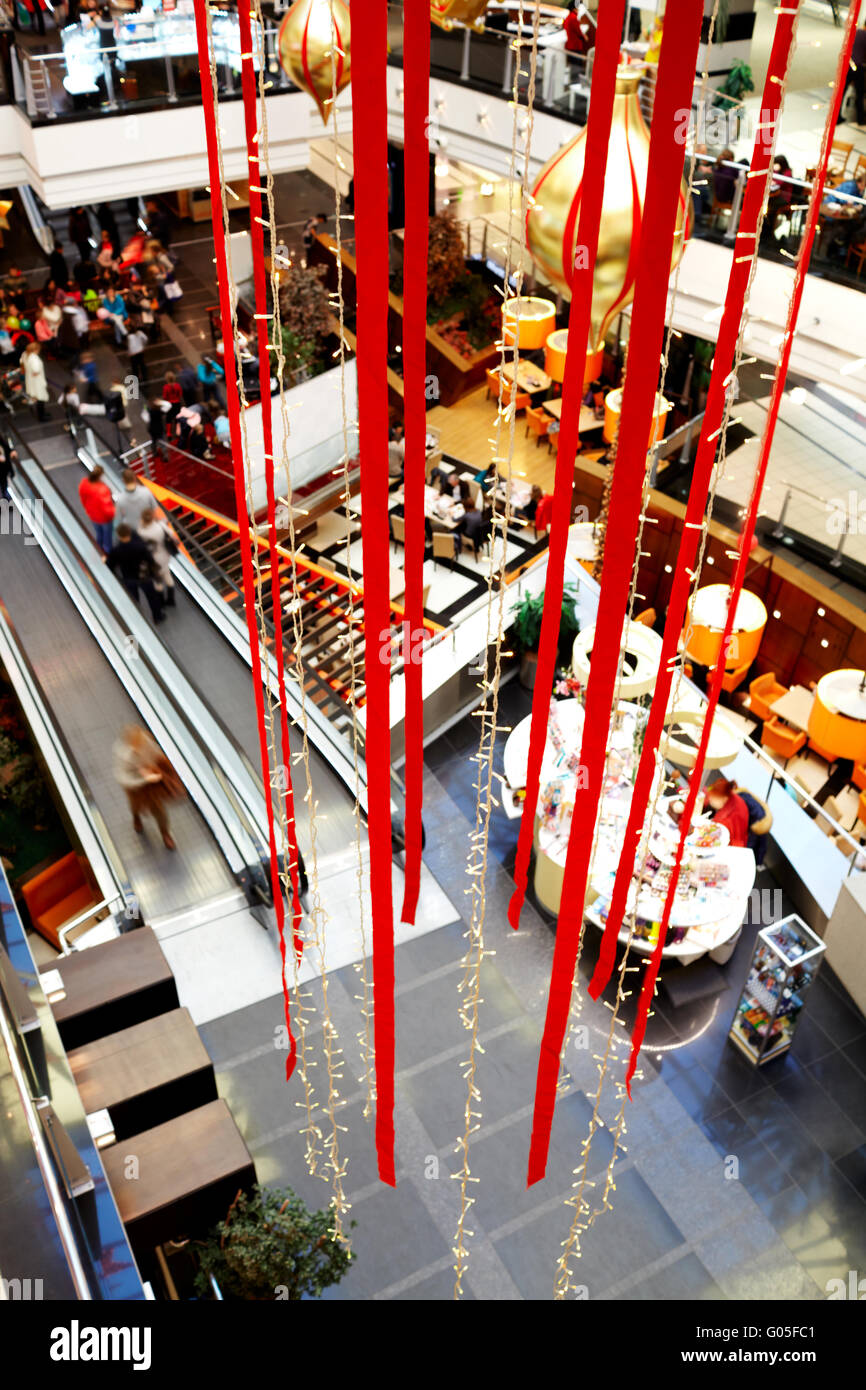 Il nuovo anno di decorazione di un centro commerciale. Foto Stock