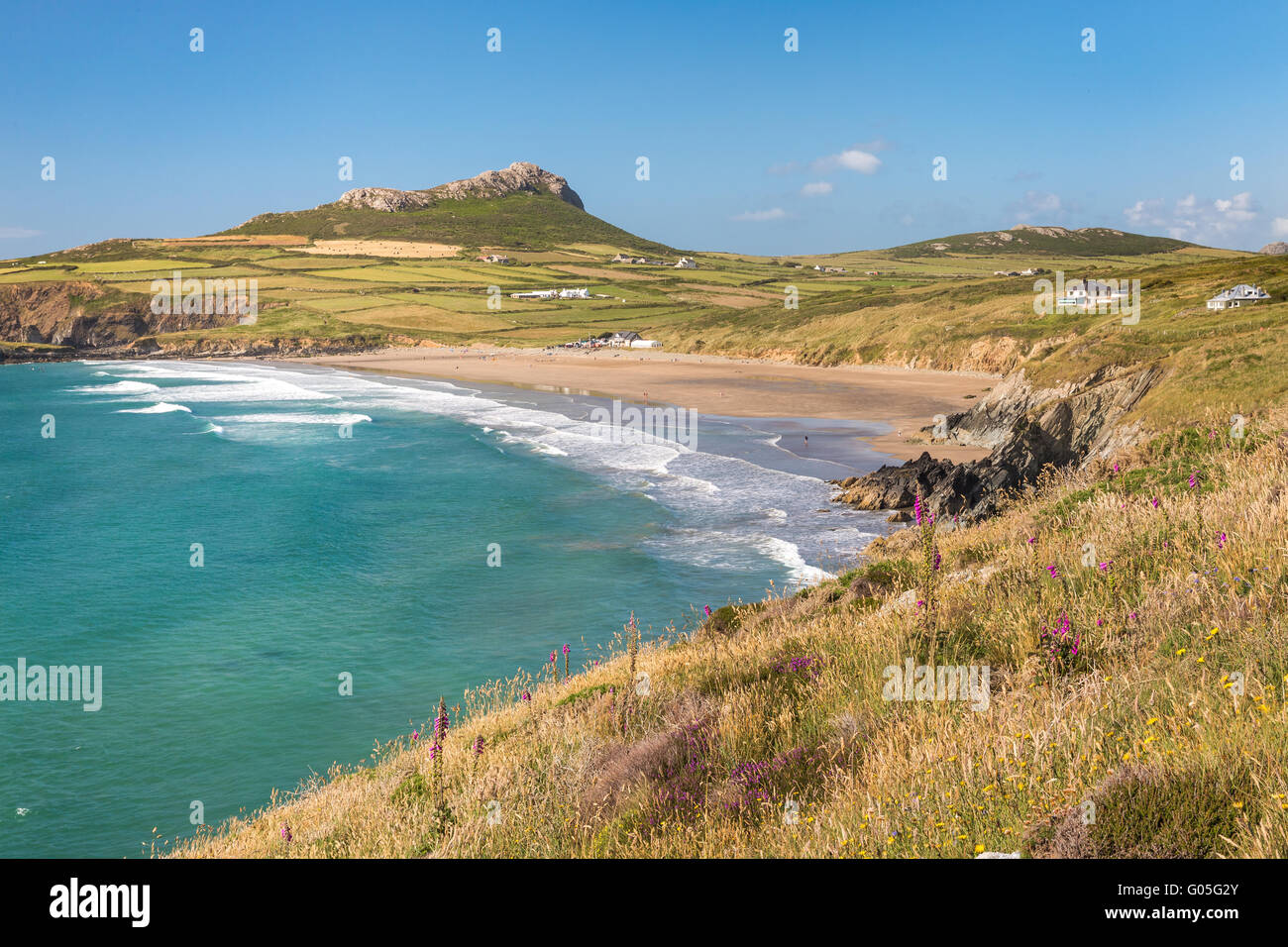 Whitesands Bay a Carn Llidi vicino a St Davids - Pembrokeshire Foto Stock