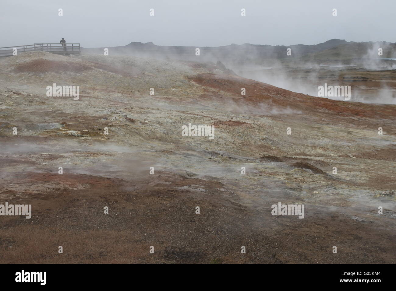 Gunnuhver campo geotermico. Penisola di Reykjanes Foto Stock