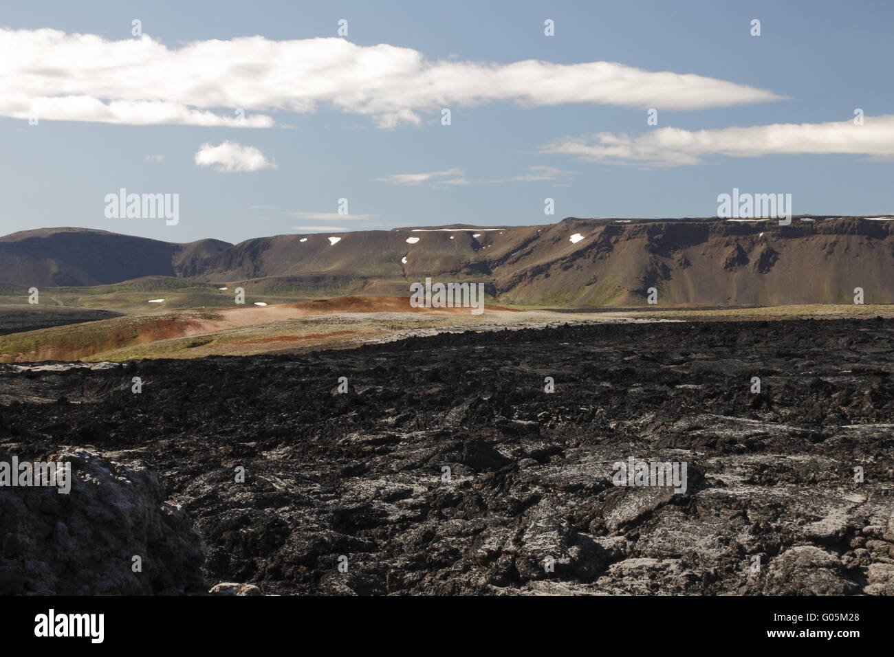 La Lava del 1984 eruzione in Krafla area vulcanica Foto Stock