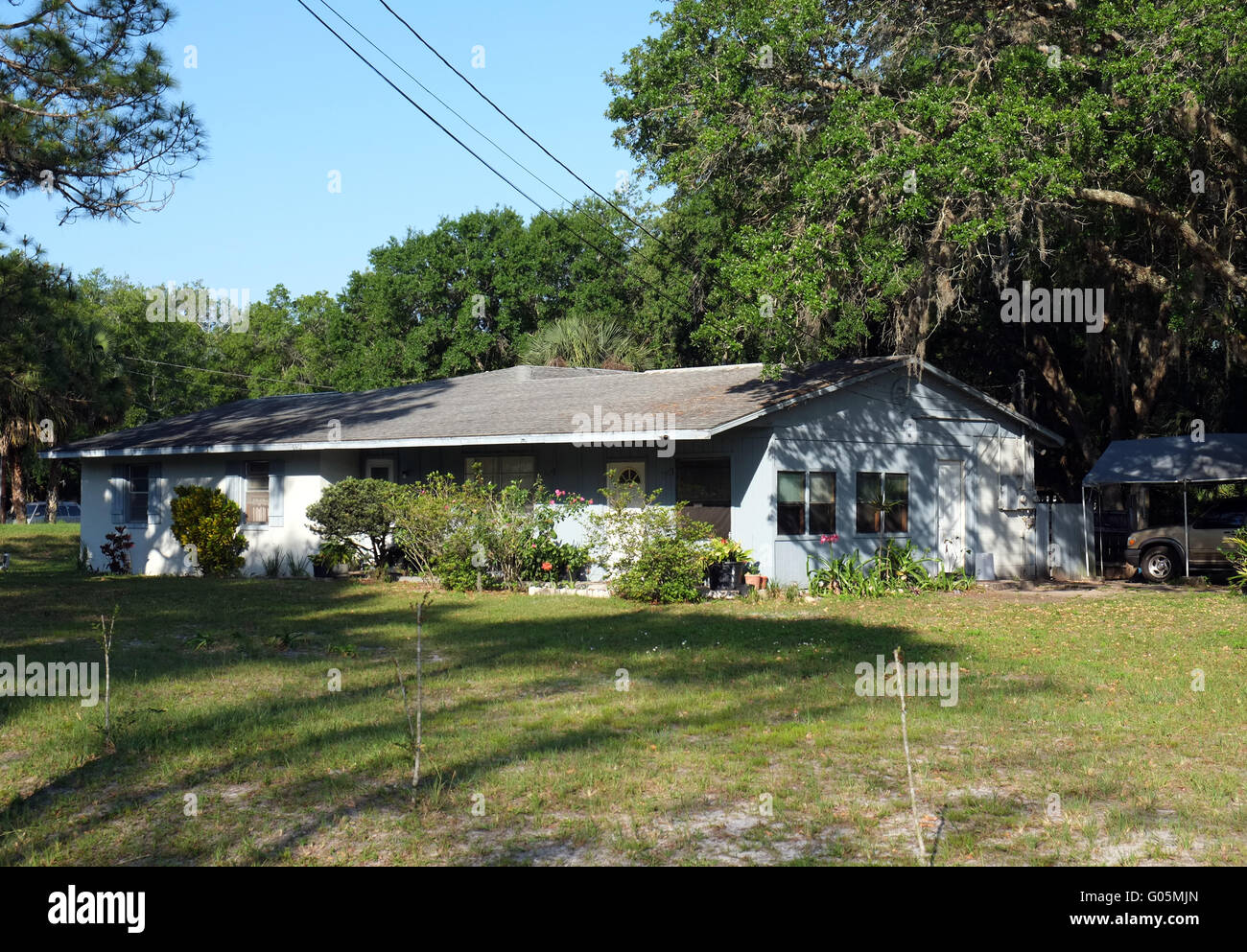 Rurale tipico della Florida storia unica casa di famiglia, Aprile 2016 Foto Stock