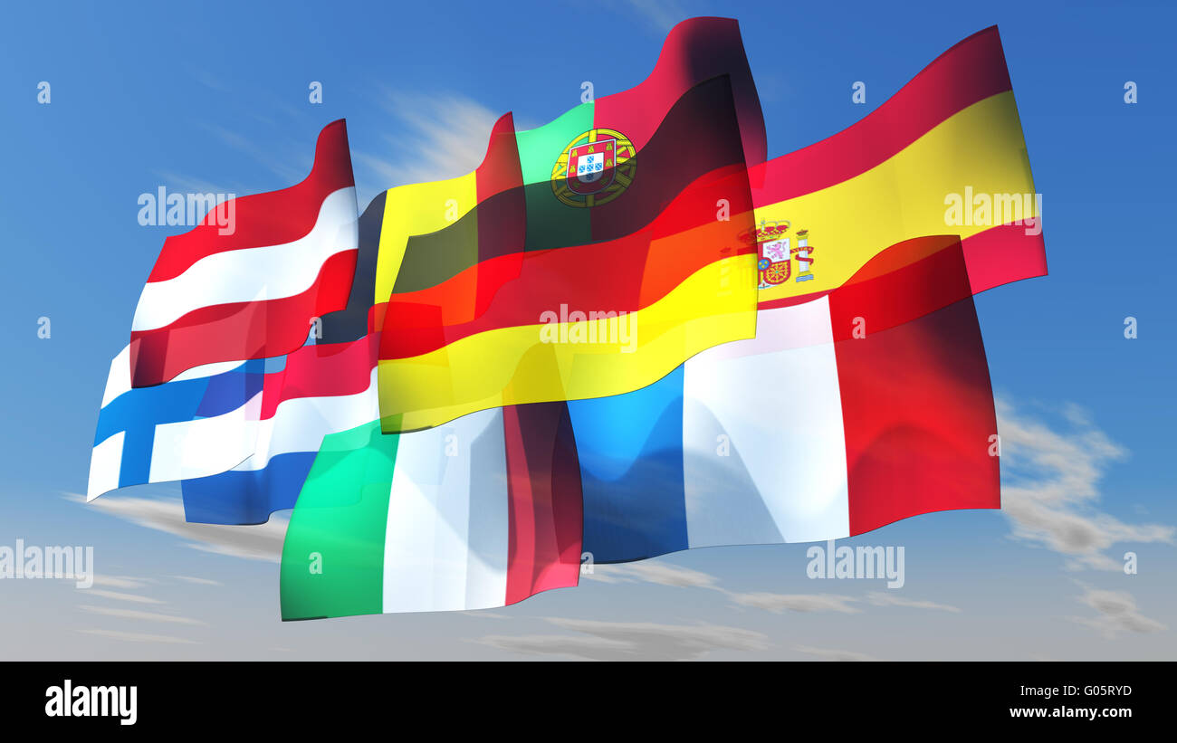 Bandiere europee Foto Stock