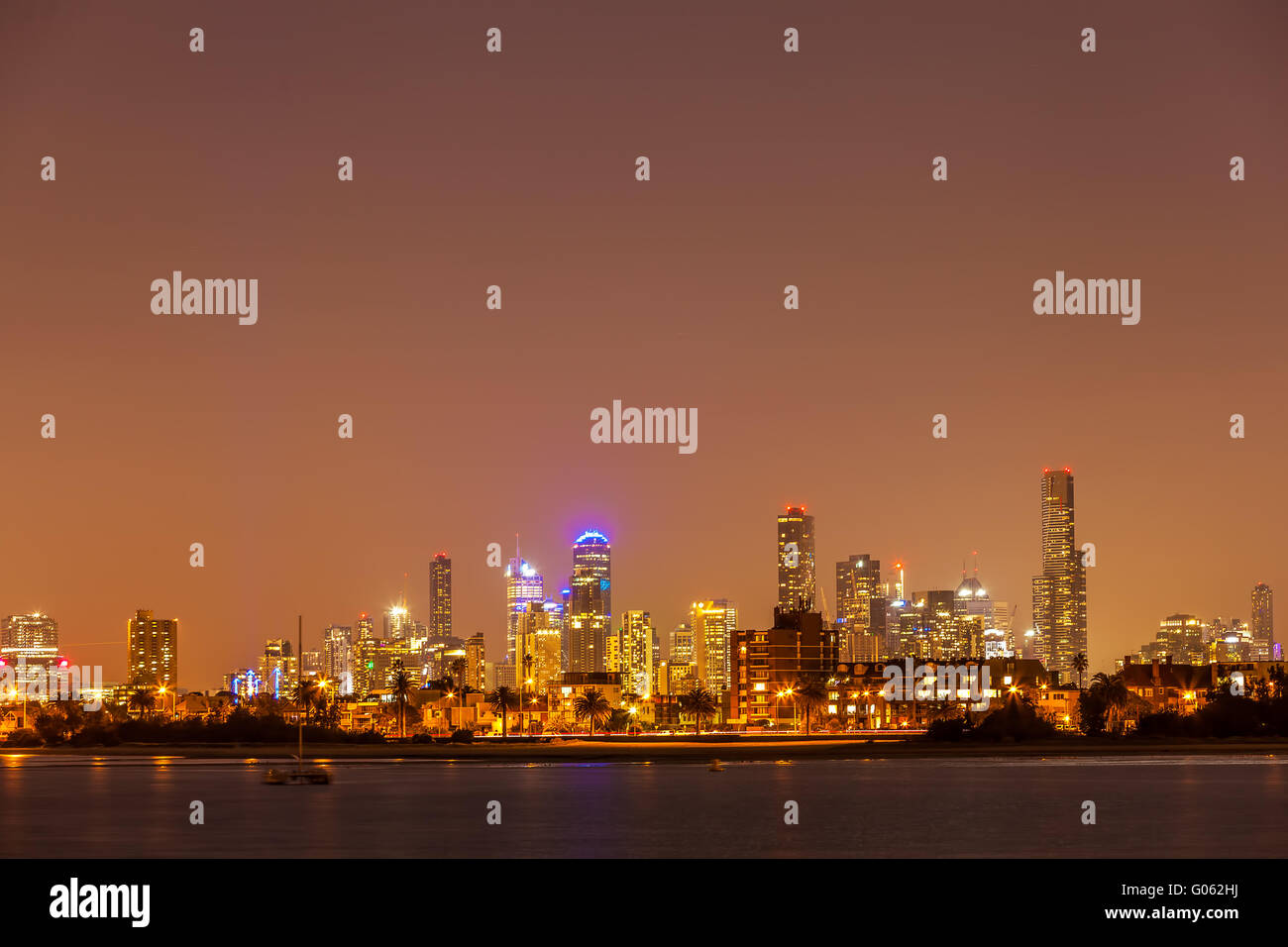 Tenebrologo di Melbourne CBD skyline Foto Stock
