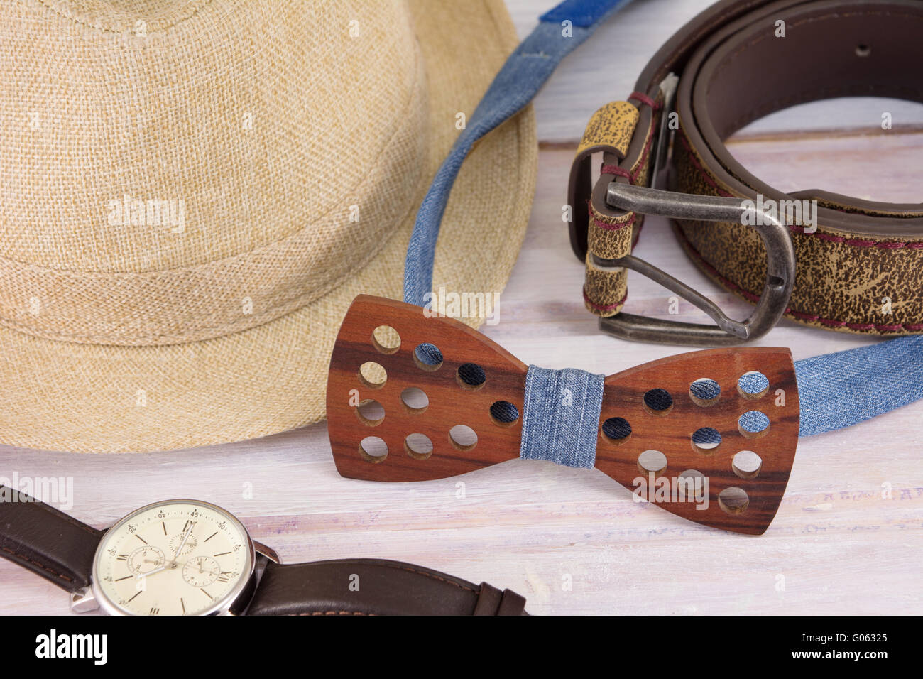 Accessori maschio possibili combinazioni. Abstract di moda Foto Stock