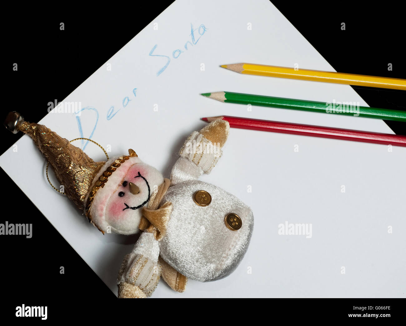 I bambini la lettera Caro Babbo Natale Foto Stock