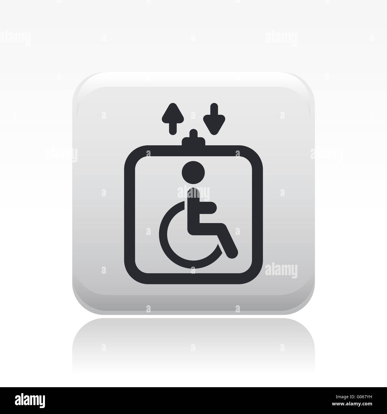 Illustrazione Vettoriale di handicap singolo icona di ascensore Foto Stock