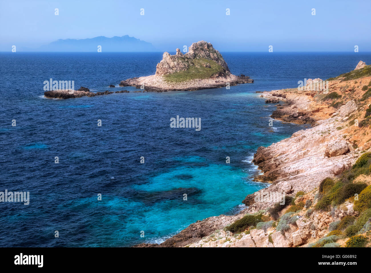 Levanzo Isole Egadi, Trapani, Sicilia, Italia Foto Stock