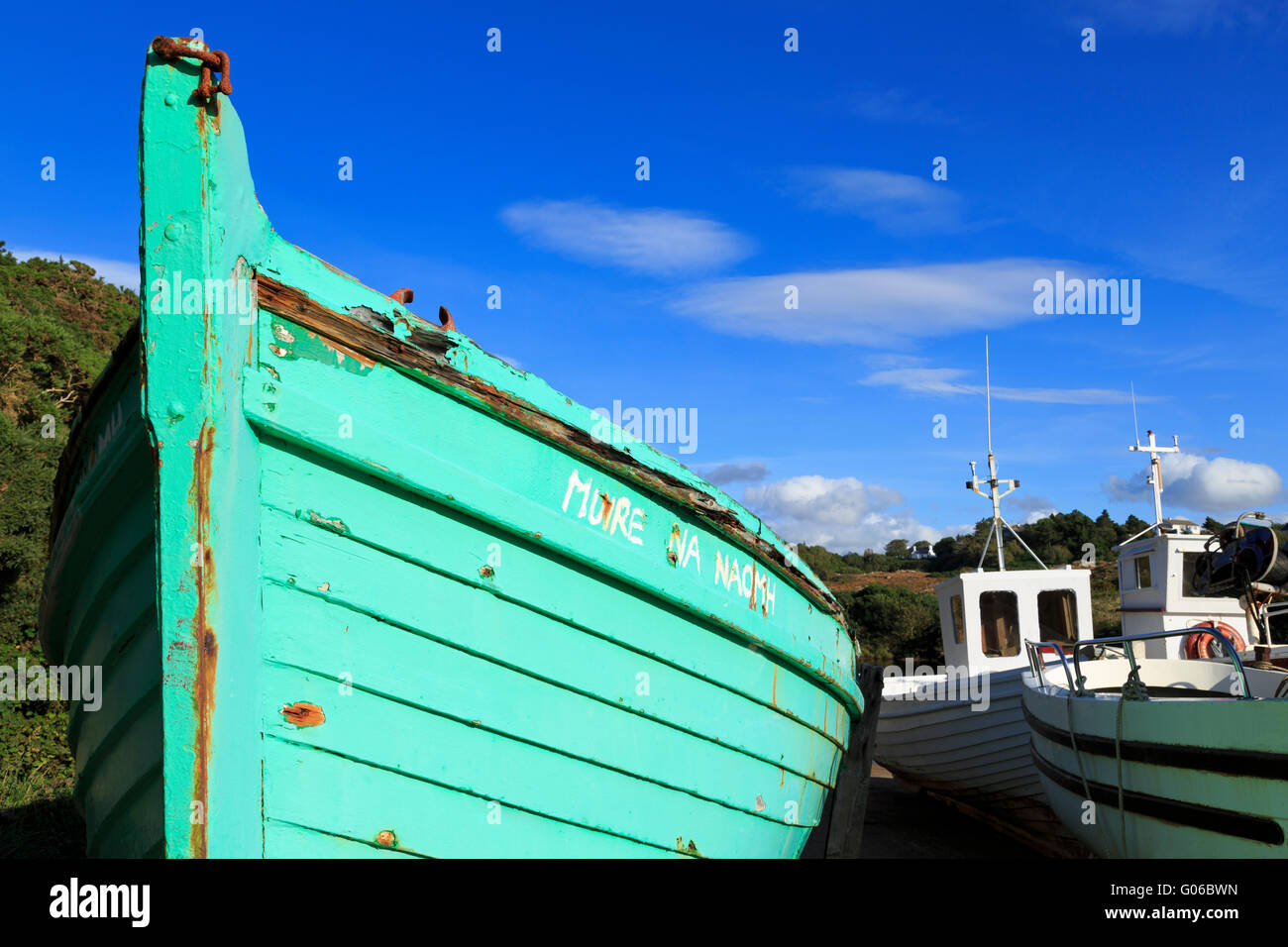 Barche da pesca, Bunbeg, County Donegal, Irlanda, Europa Foto Stock