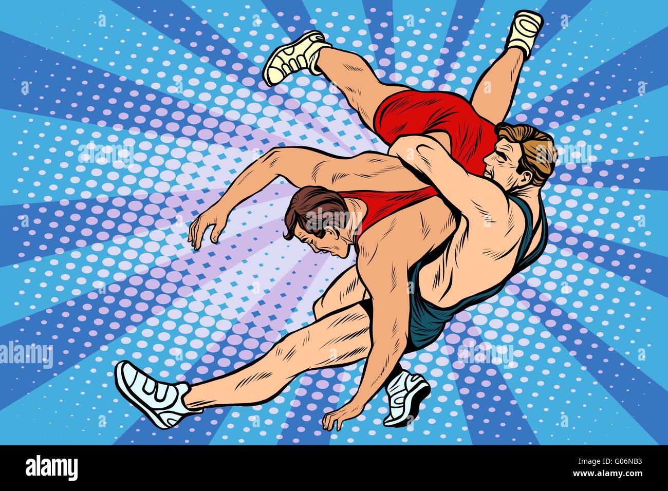 Greco Romano uomini di wrestling Illustrazione Vettoriale