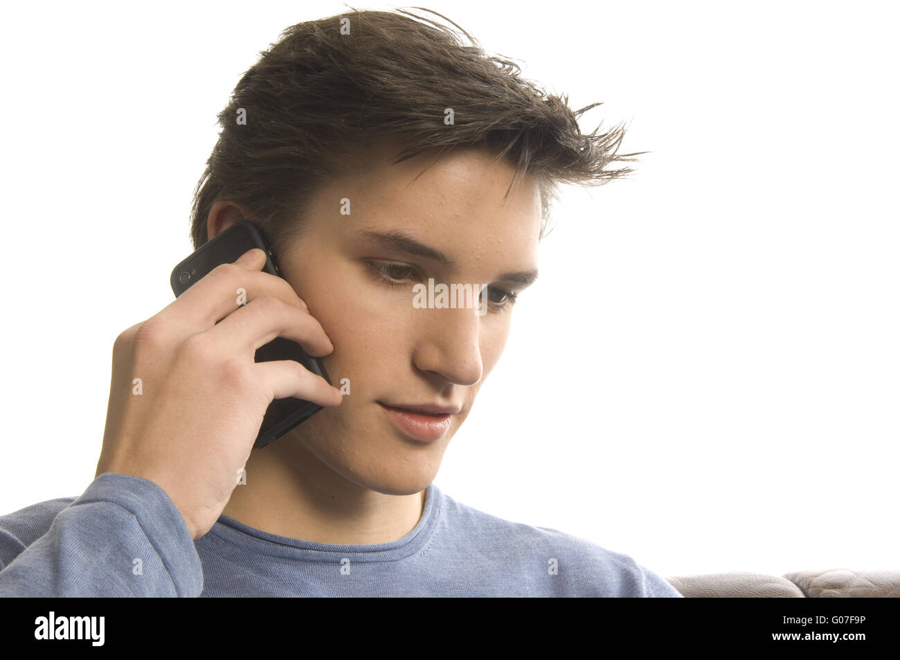 Uomo con il telefono cellulare Foto Stock