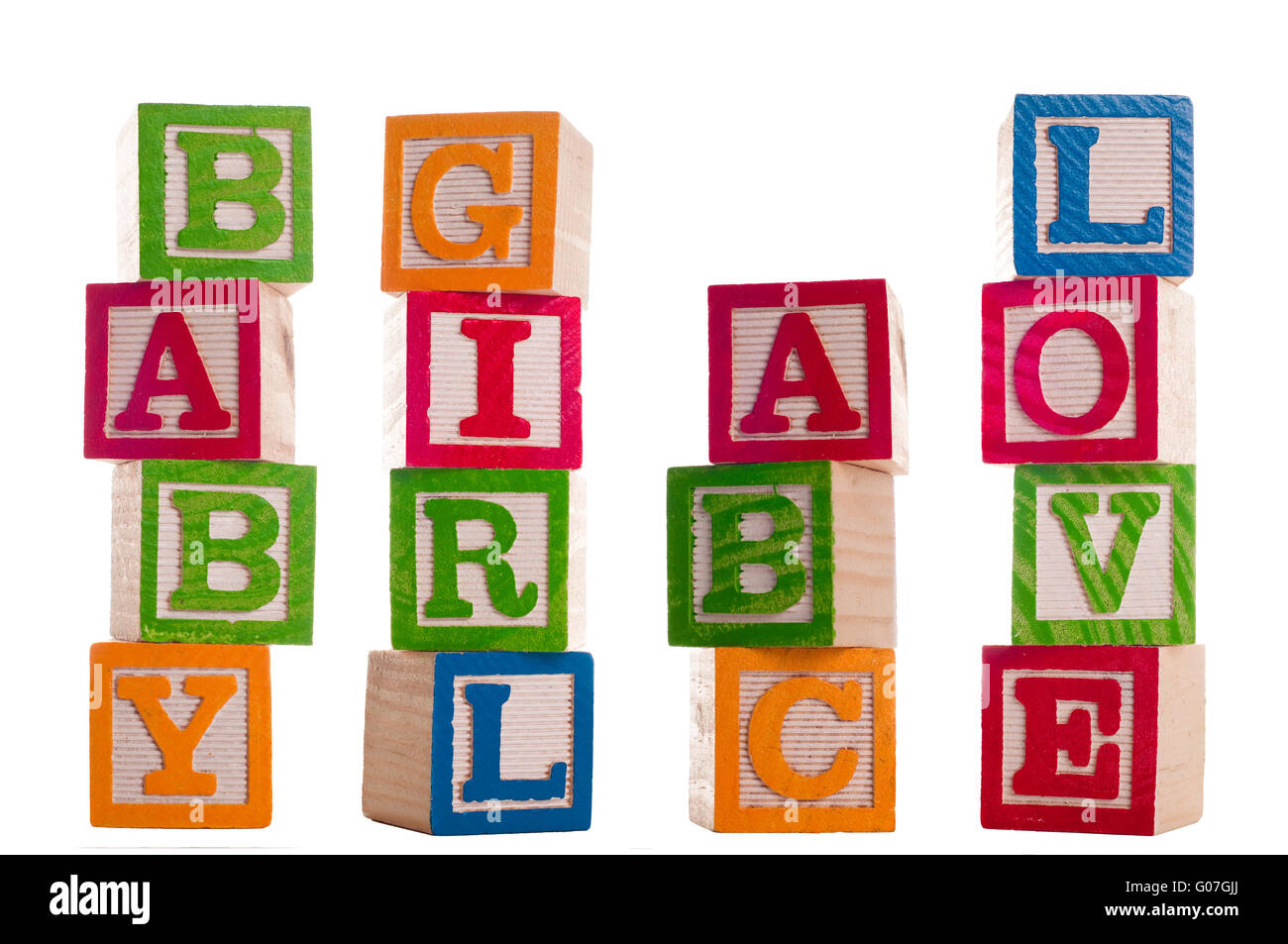 Blocchi di baby girl abc amore Foto Stock