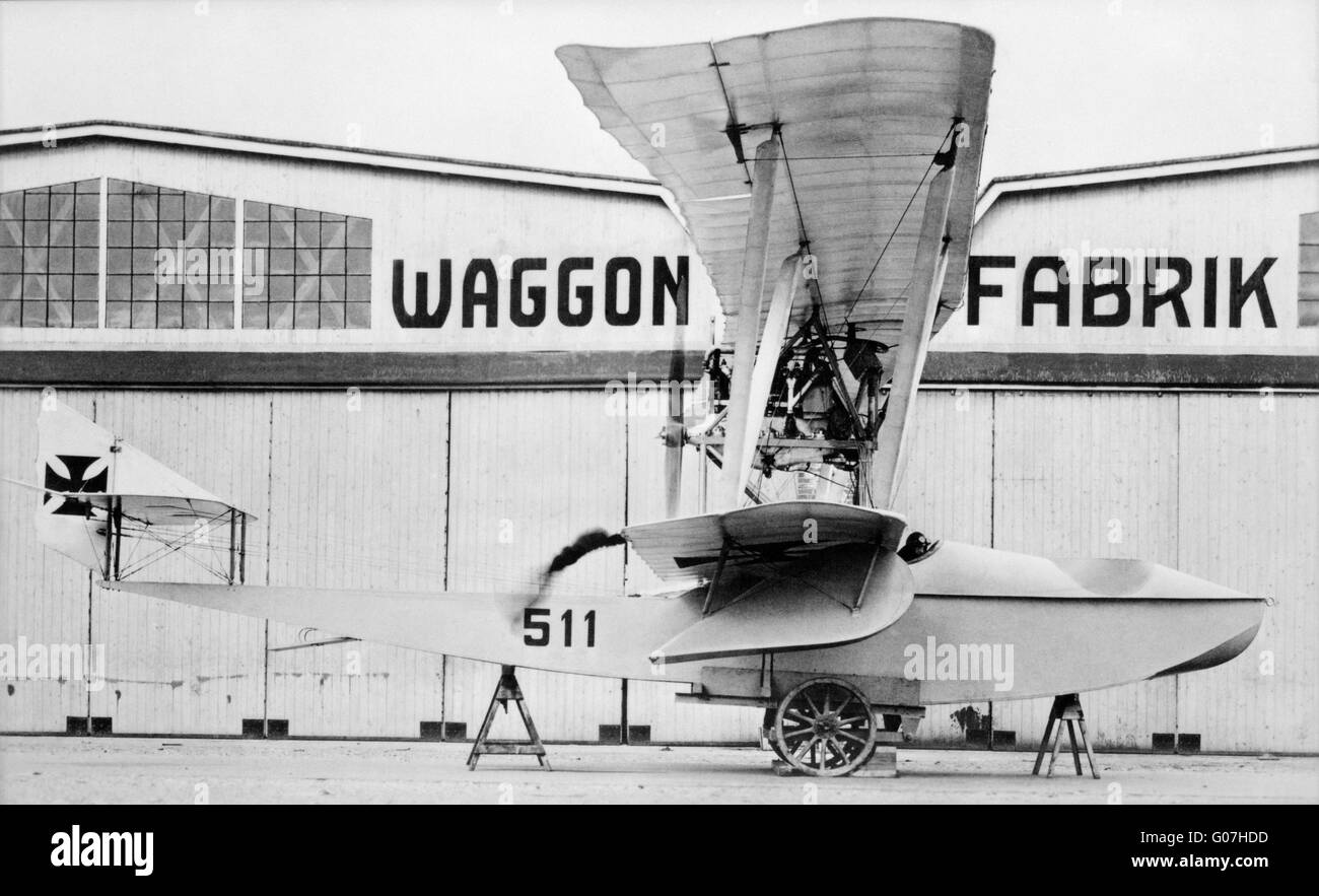 Hansa-Brandenburg FB Flying Boat. Fornito base per Austrian costruite barche K. Il numero di serie 511. German Airforce. 1914-1918. Foto Stock