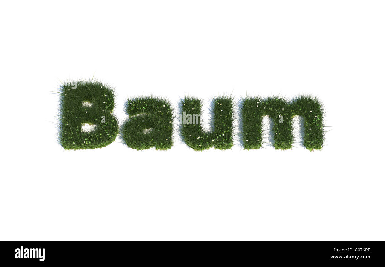 Tree: Serie font al di fuori della realistico linguaggio di erba G (Baum) Foto Stock